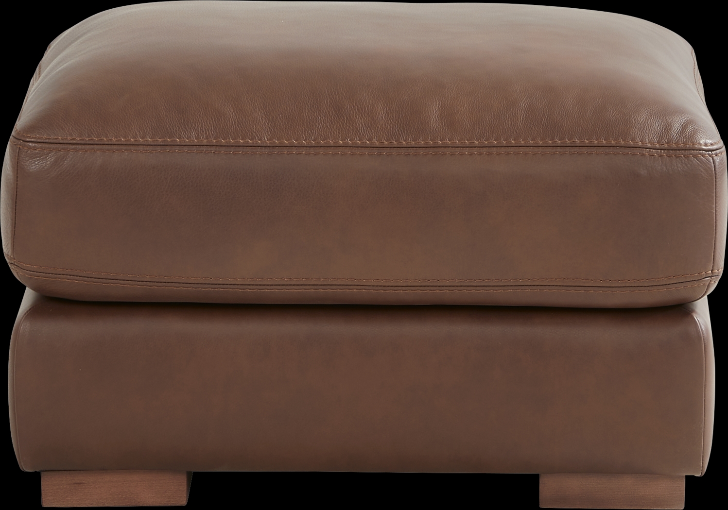 Kensington Coffee Leather Ottoman - Thumbnail - Image 2