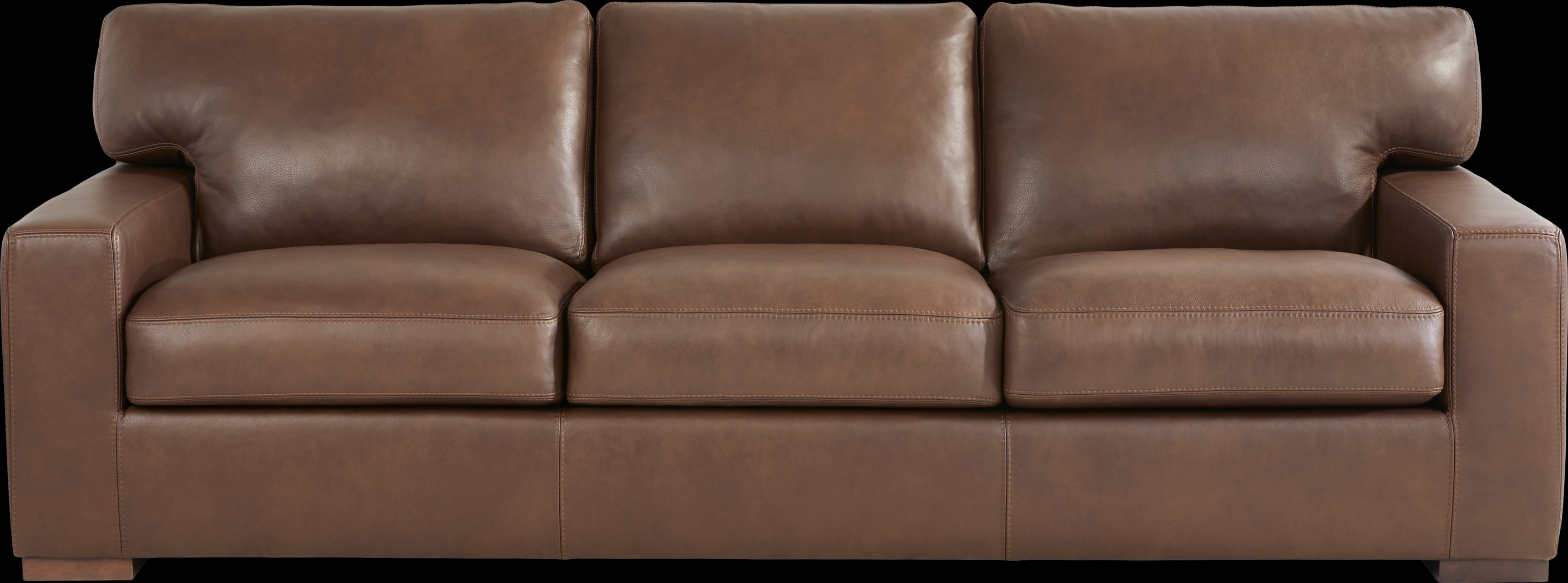 Kensington Coffee Leather Sofa - Thumbnail - Image 1