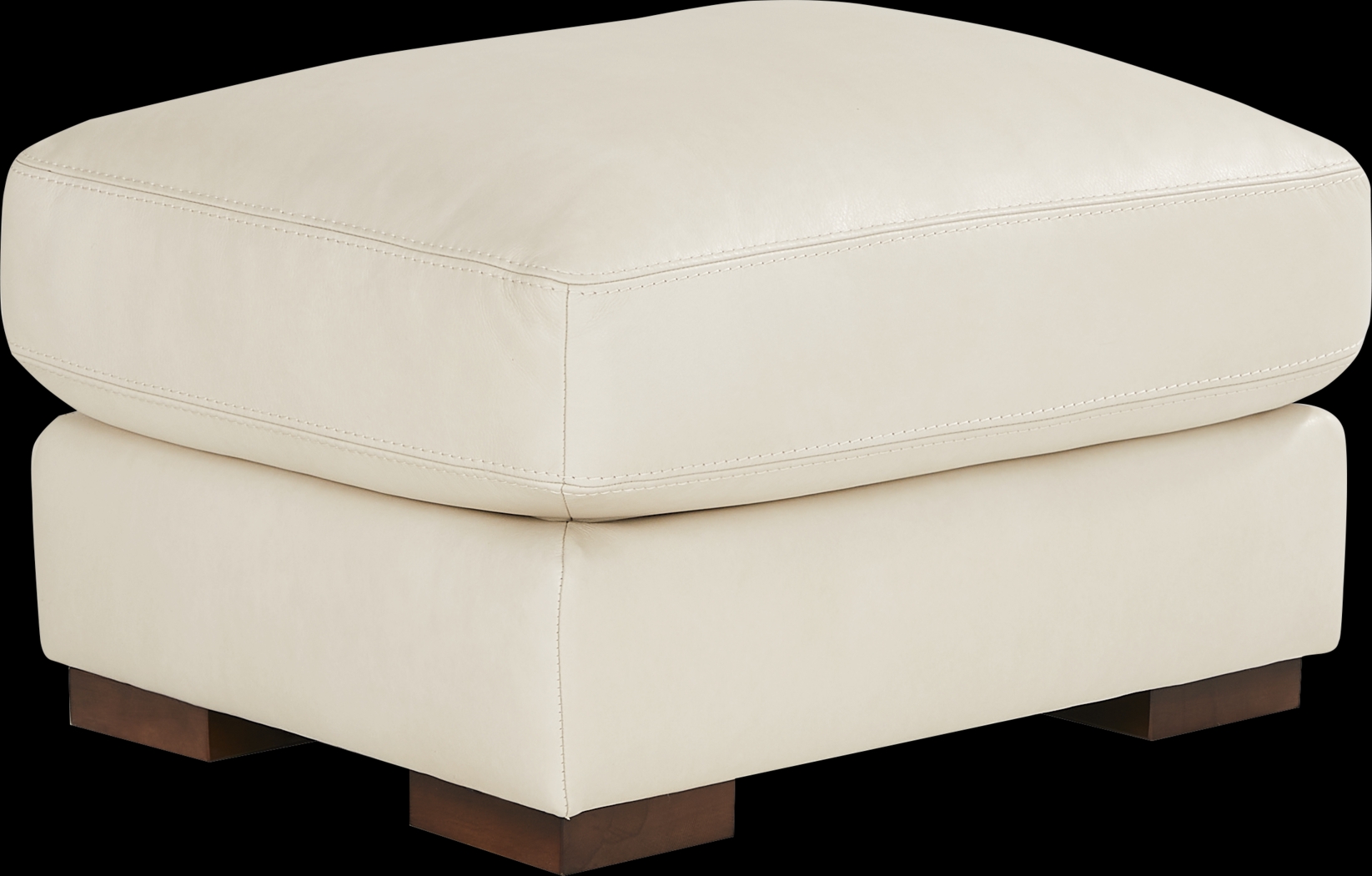 Kensington Oyster Leather Ottoman - Thumbnail - Image 1