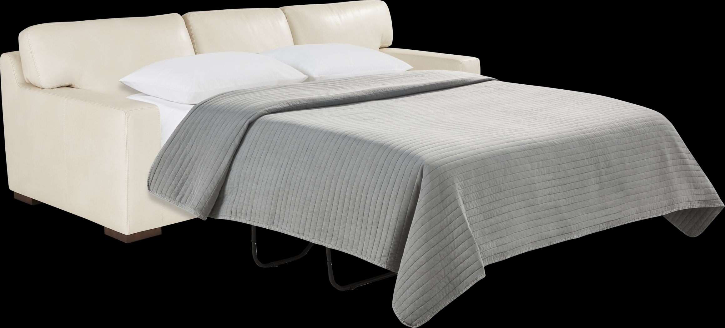 Kensington Oyster Leather Sleeper Sofa - Thumbnail - Image 2