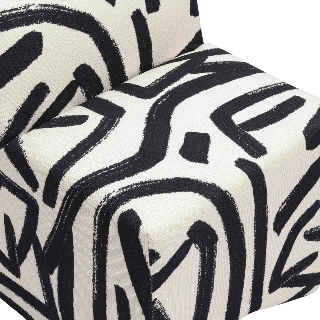 Kerge II Black and White Accent Chair - Thumbnail - Image 4