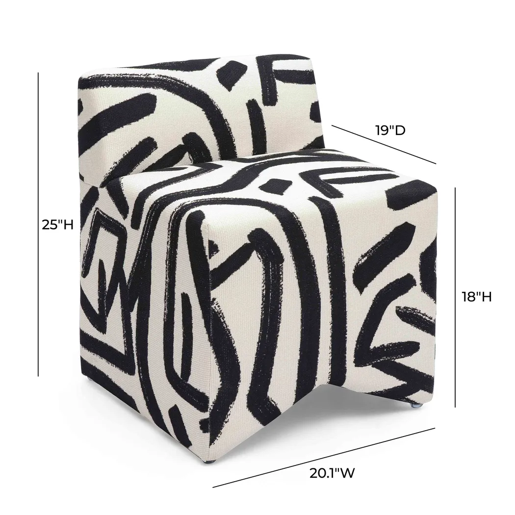 Kerge II Black and White Accent Chair - Thumbnail - Image 5