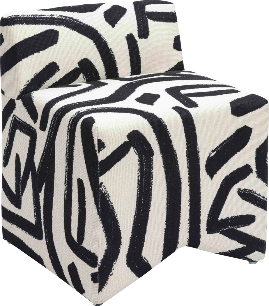 Kerge II Black and White Accent Chair - Thumbnail - Image 1