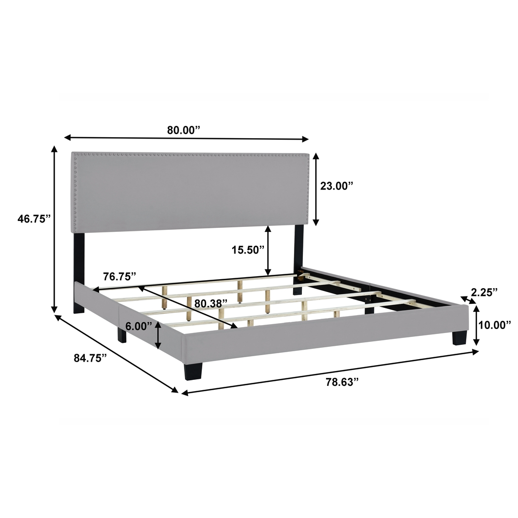 Kernite Dark Gray King Bed - Thumbnail - Image 8