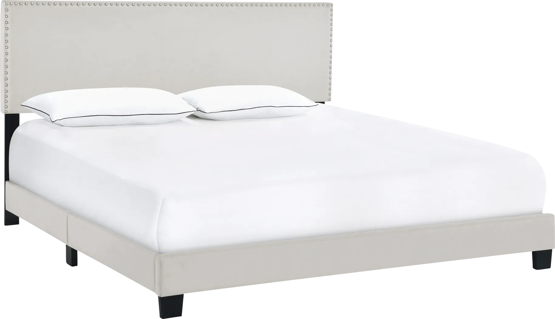 Kernite Light Gray Queen Bed - Thumbnail - Image 1