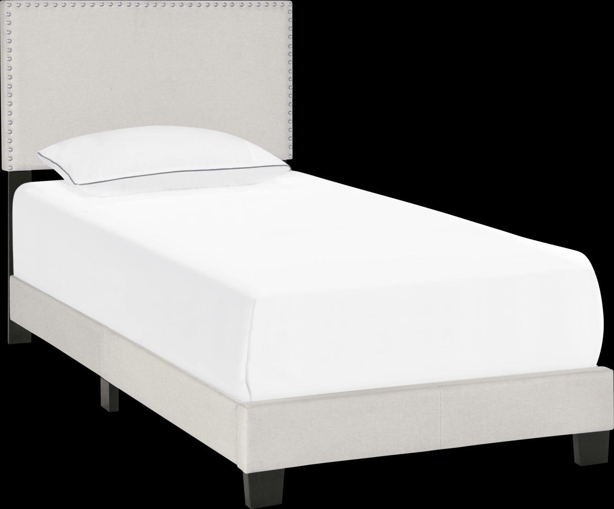 Kernite Light Gray Twin Bed - Thumbnail - Image 1