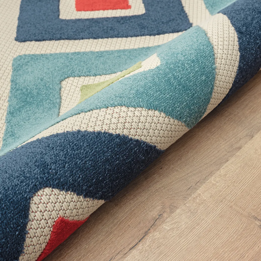Kerosumu Blue 5' x 8' Indoor/Outdoor Rug - Thumbnail - Image 5