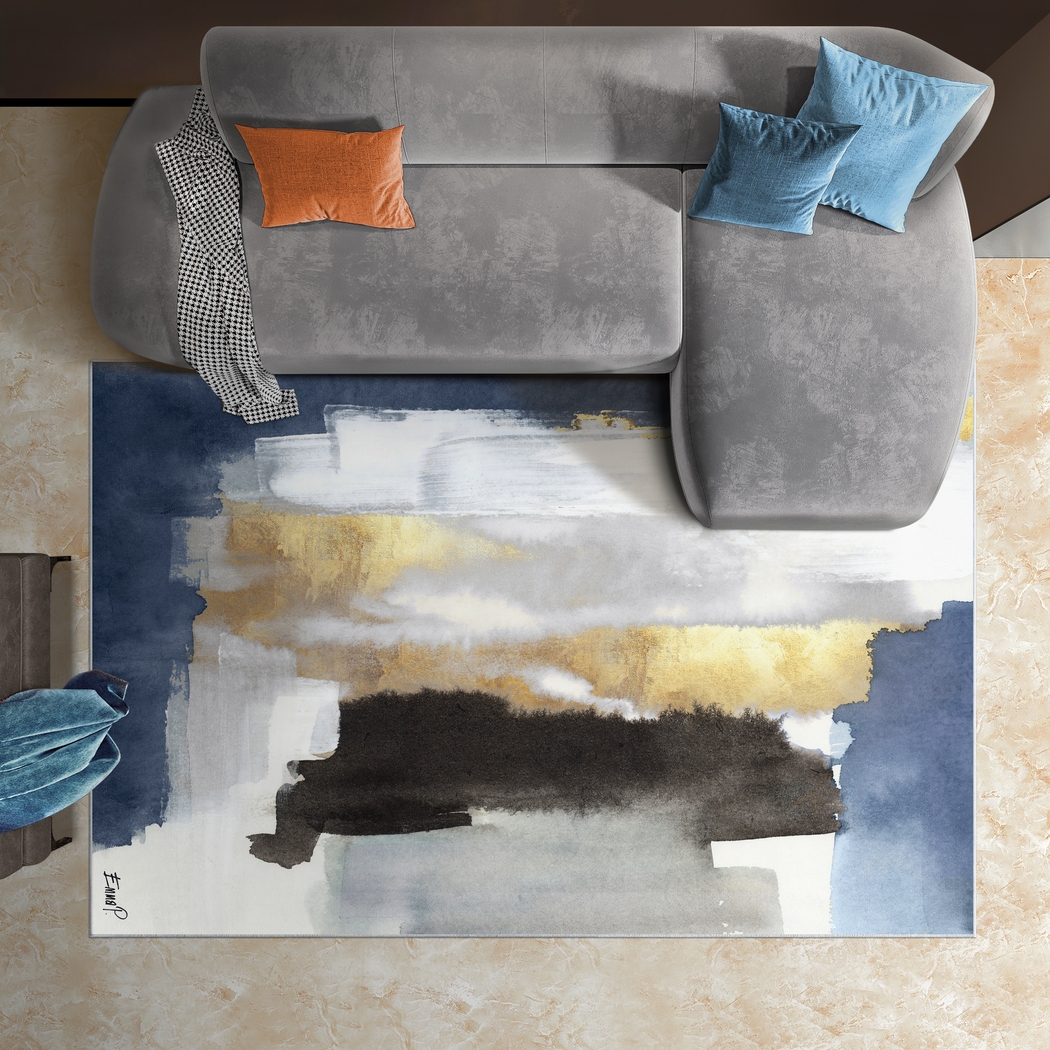 Kerrans Blue 5' x 7'7 Rug - Thumbnail - Image 2