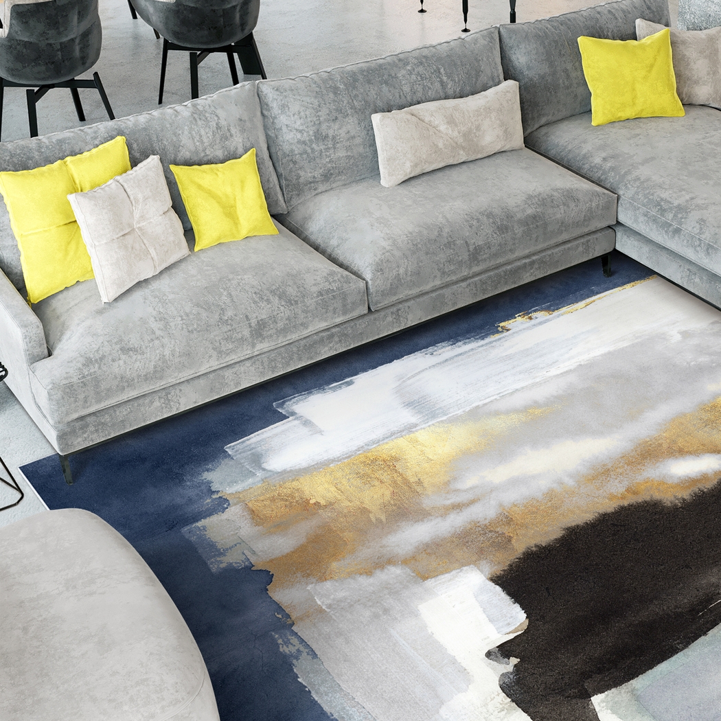 Kerrans Blue 7'7 x 10'5 Rug - Thumbnail - Image 3