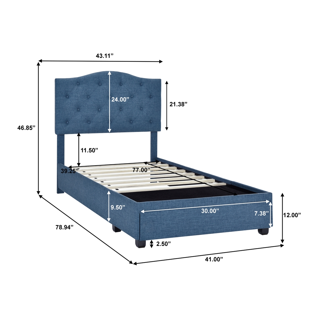 Kerrydale Blue Twin Bed - Thumbnail - Image 9