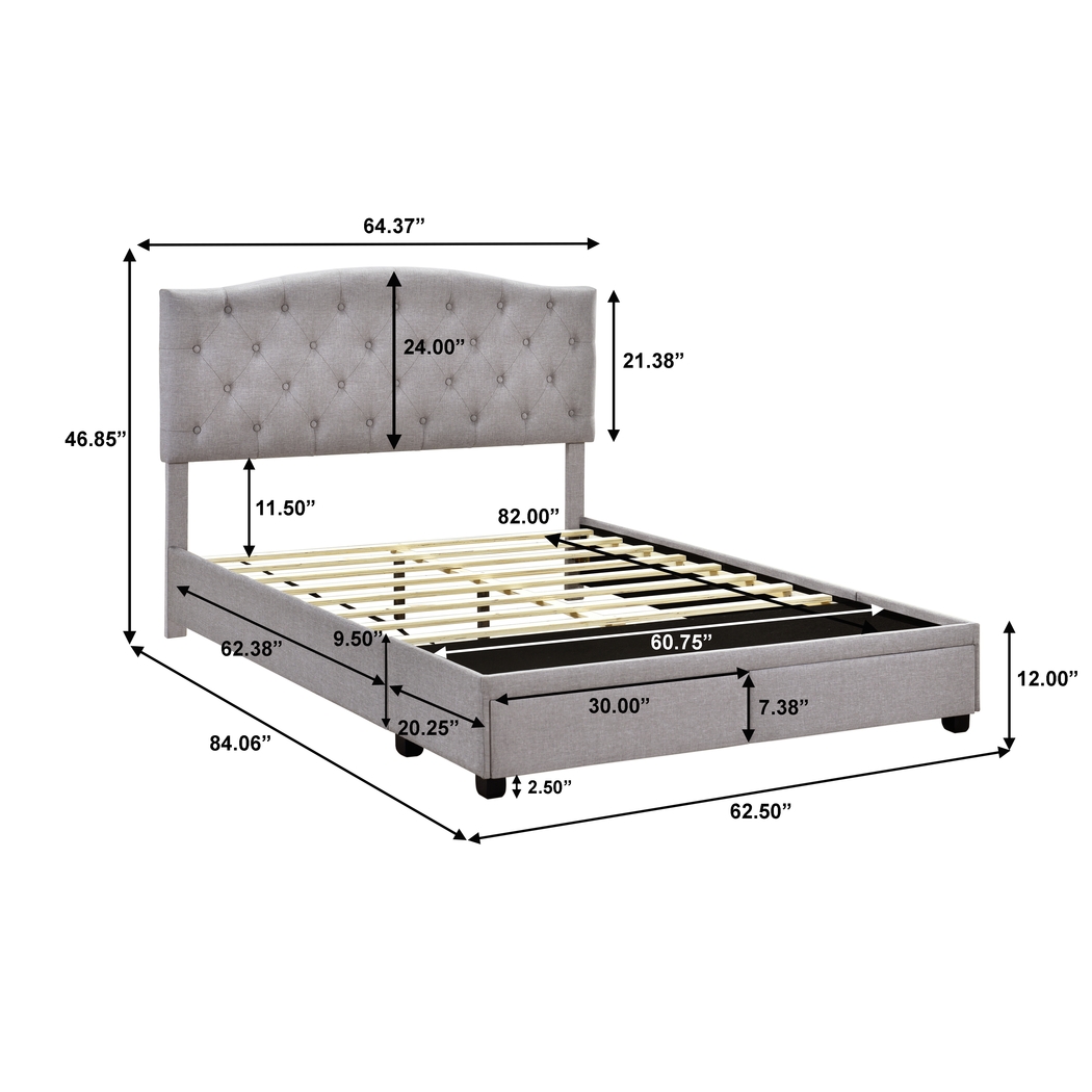 Kerrydale Gray Queen Bed - Thumbnail - Image 9