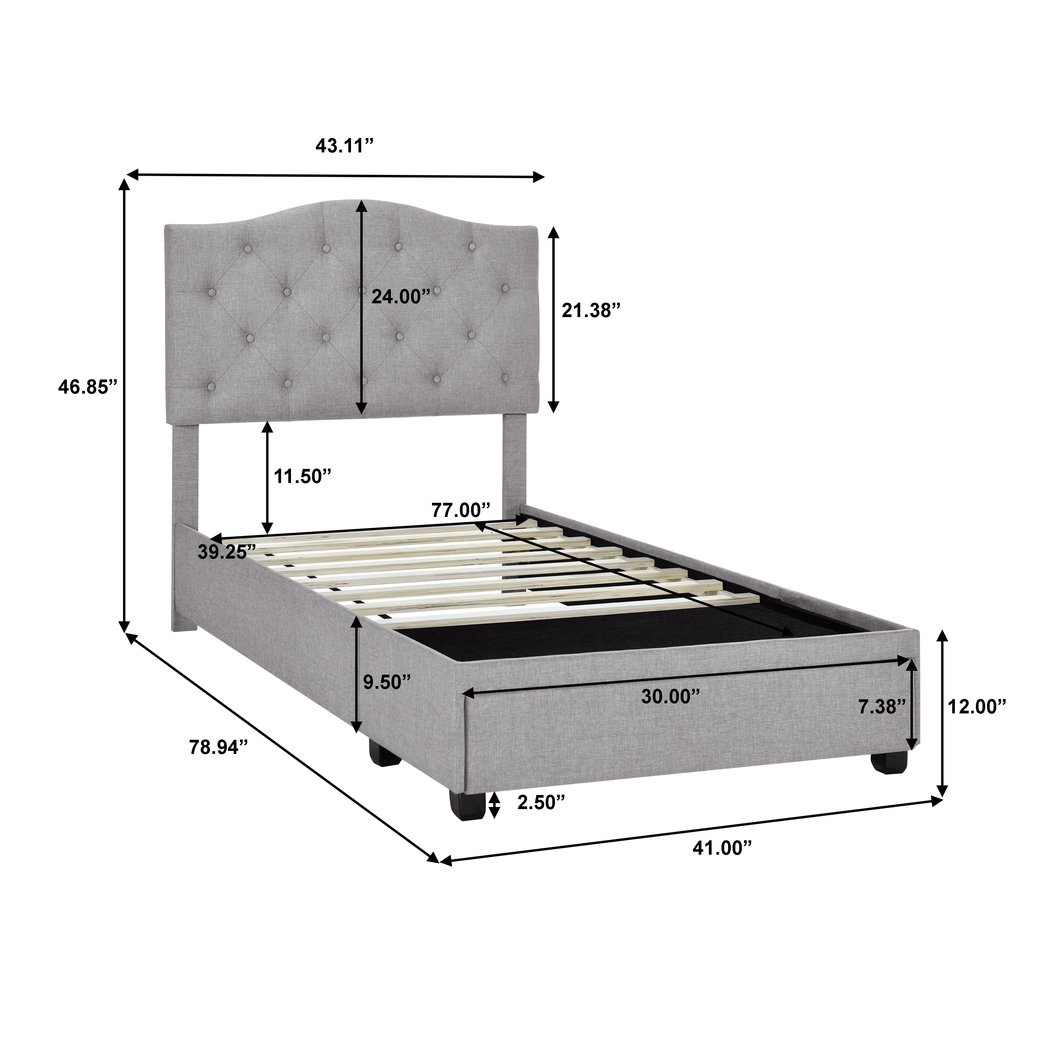 Kerrydale Gray Twin Bed - Thumbnail - Image 10