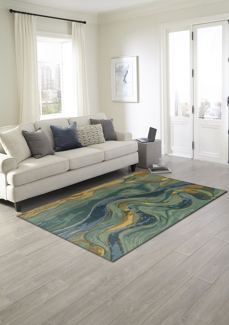 Kerym Blue 5 ' x 7'6 Rug - Thumbnail - Image 7