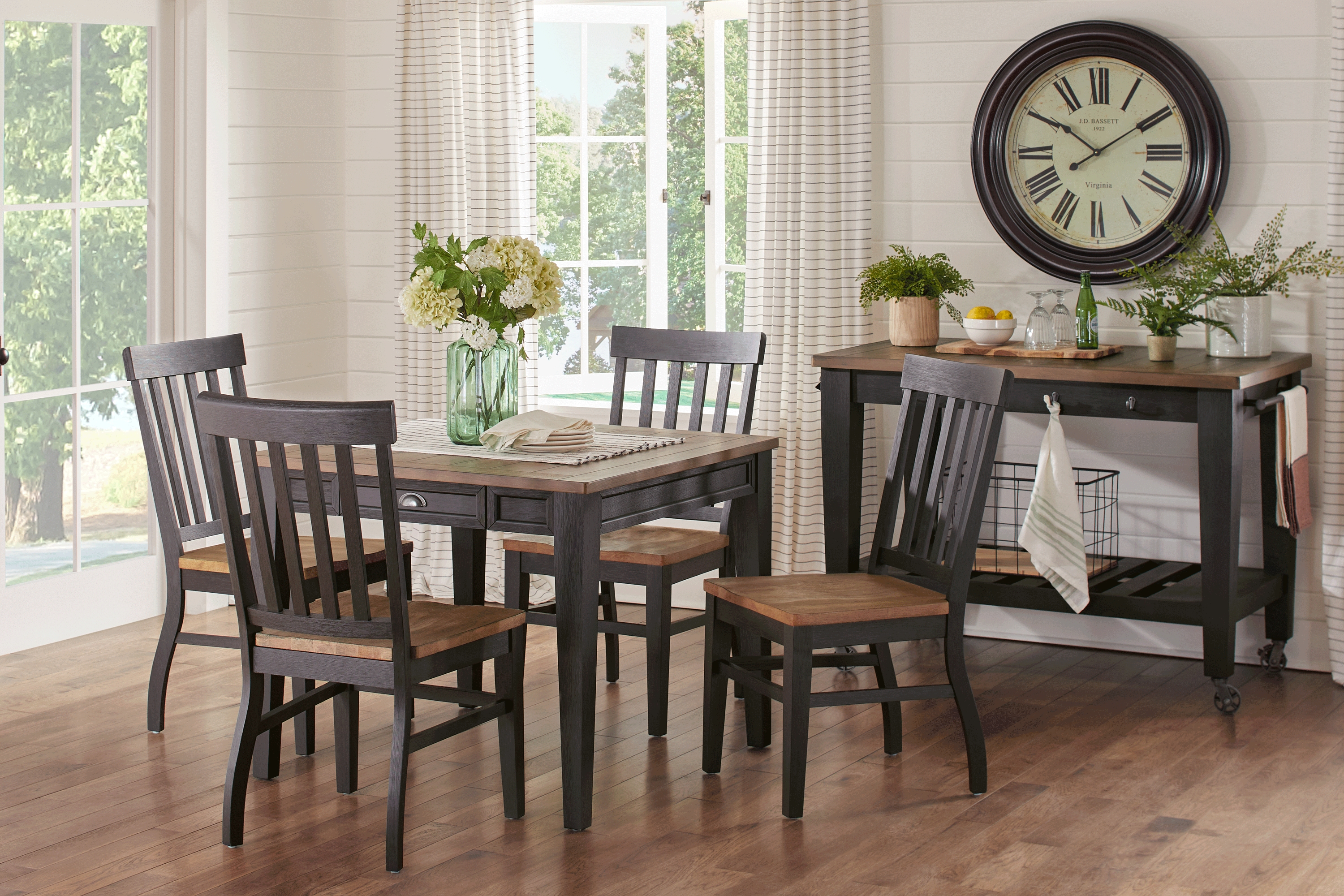 Keston Black 5 Pc Square Dining Room - Thumbnail - Image 1