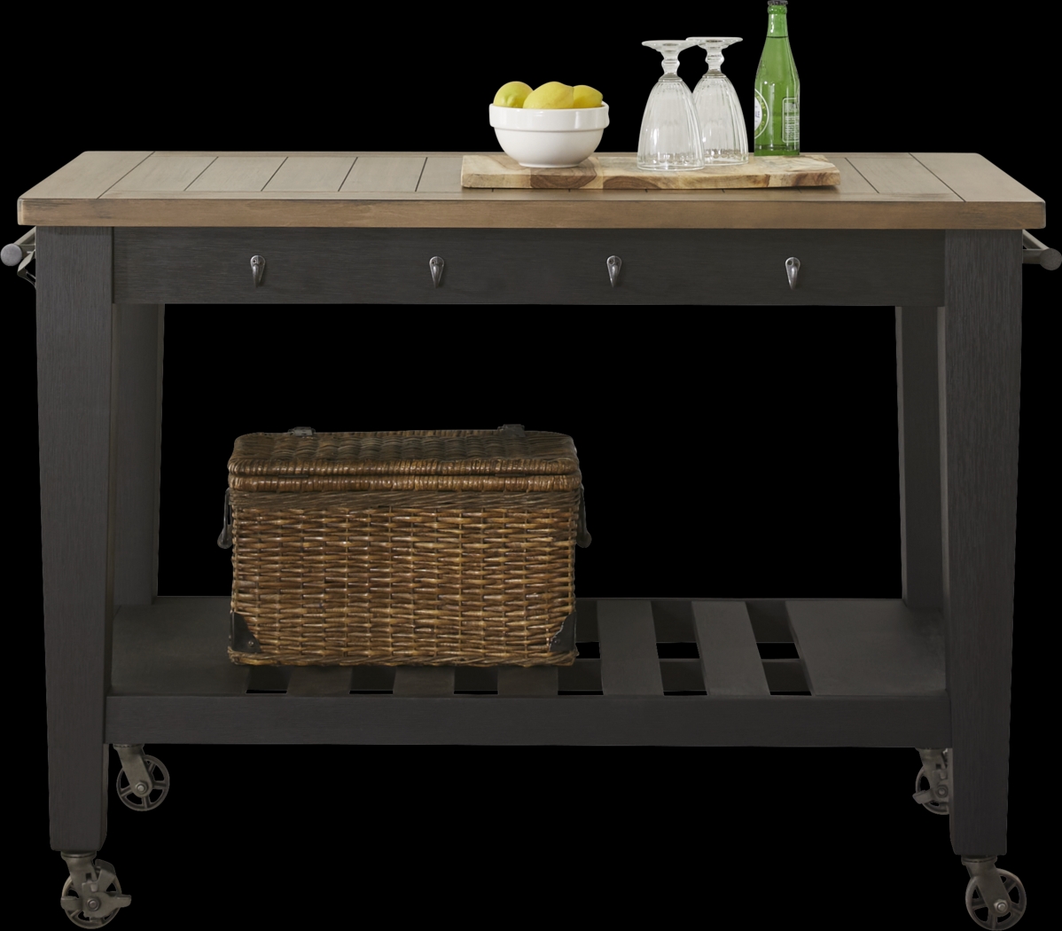 Keston Black Kitchen Cart - Thumbnail - Image 3