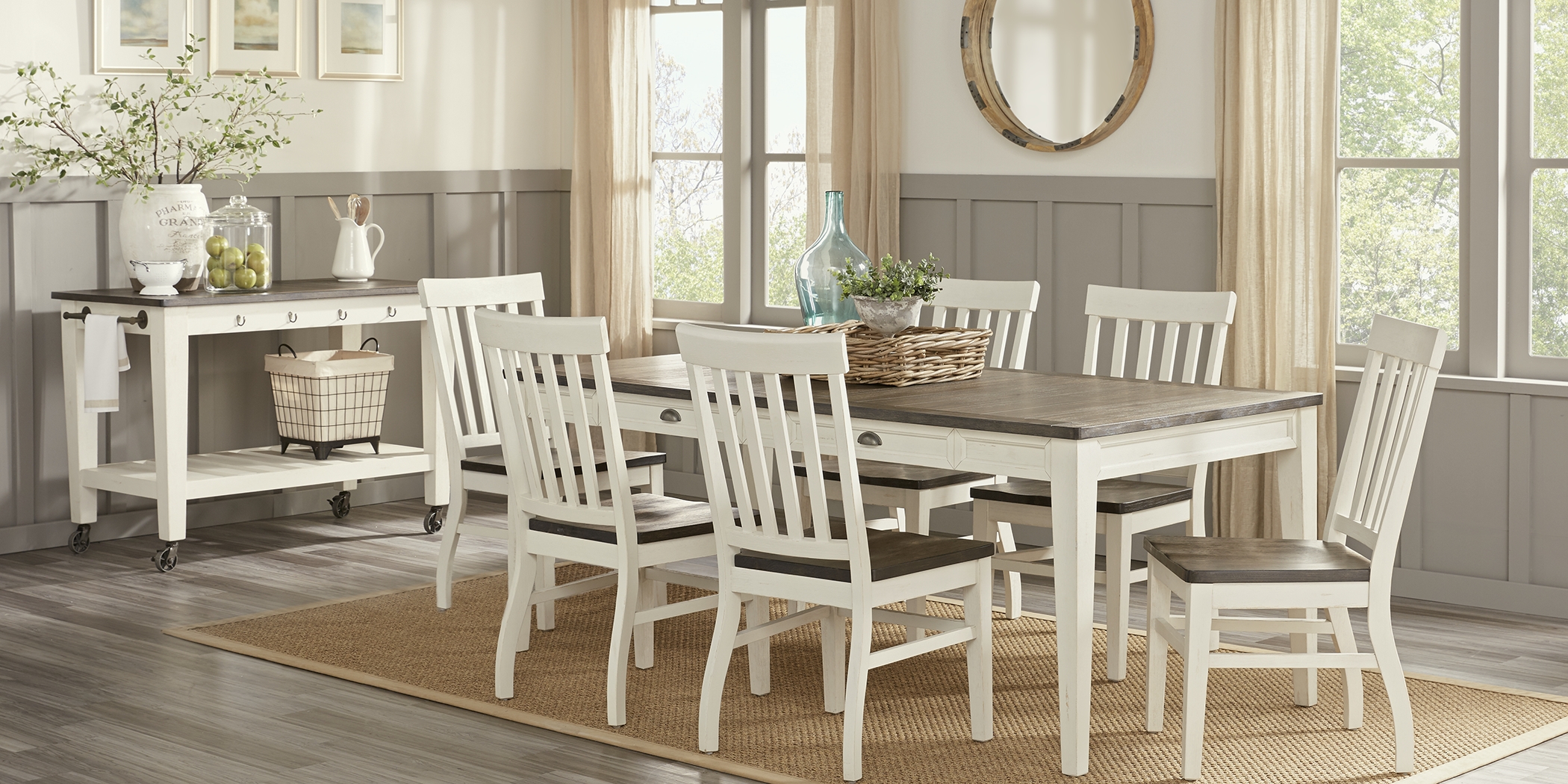 Keston White 5 Pc Rectangle Dining Room - Thumbnail - Image 2