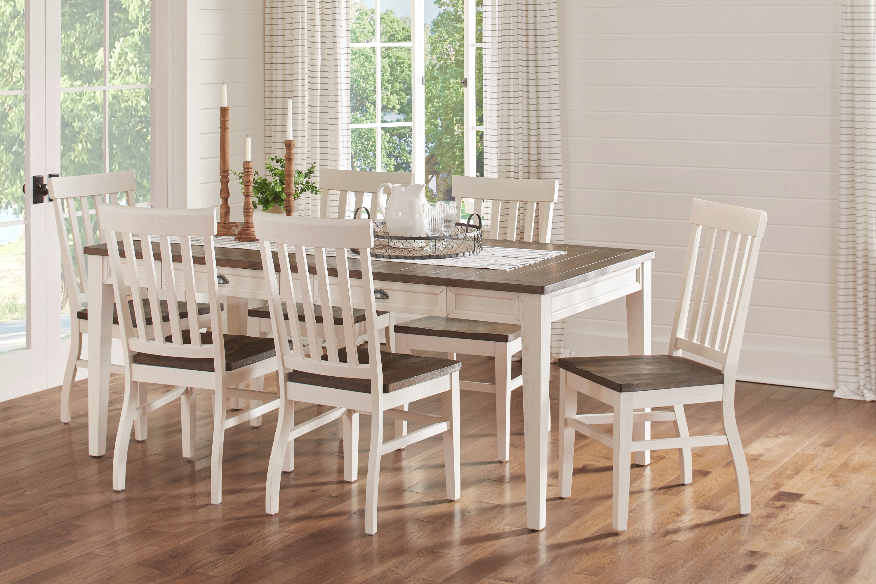 Keston White 7 Pc Rectangle Dining Room - Thumbnail - Image 1
