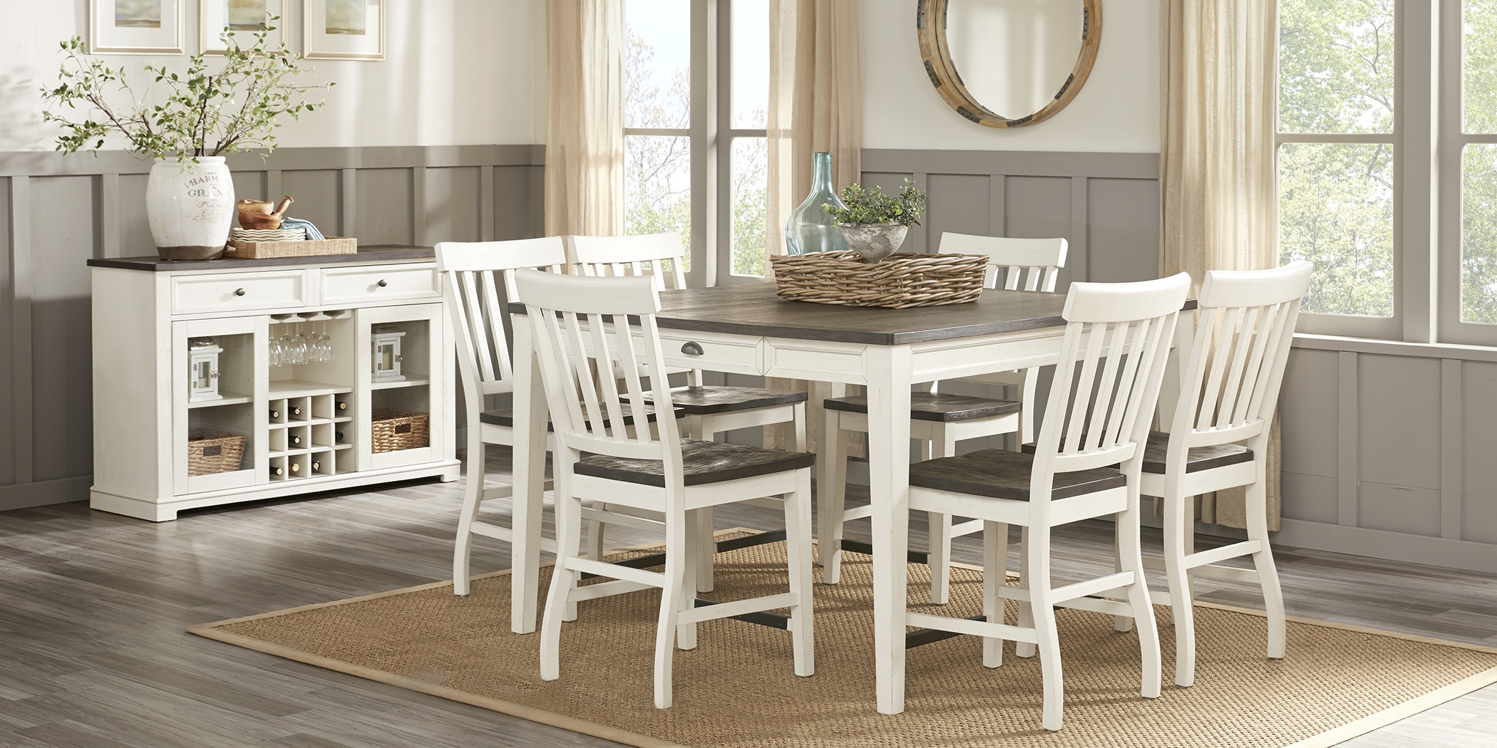 Keston White 7 Pc Square Counter Height Dining Room - Thumbnail - Image 2