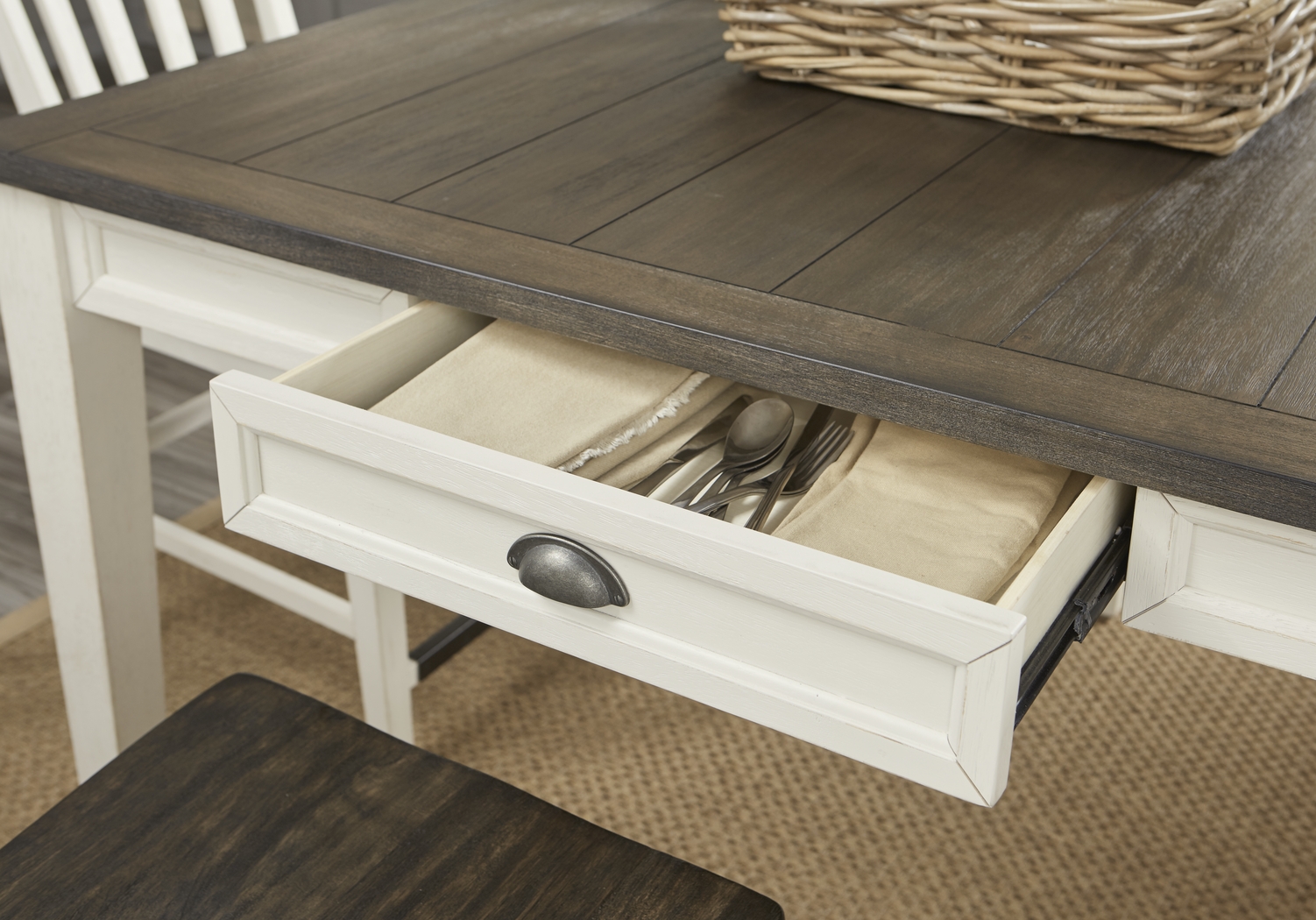 Keston White 5 Pc Square Counter Height Dining Room - Thumbnail - Image 3