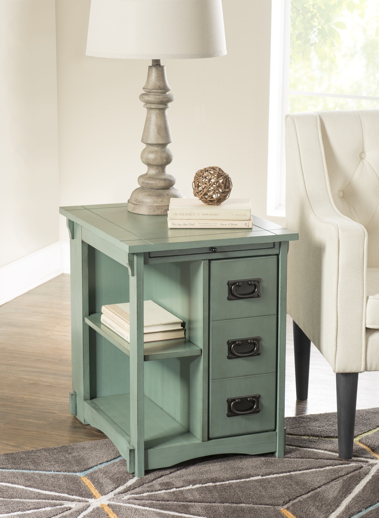 Ketura Teal End Table - Thumbnail - Image 5