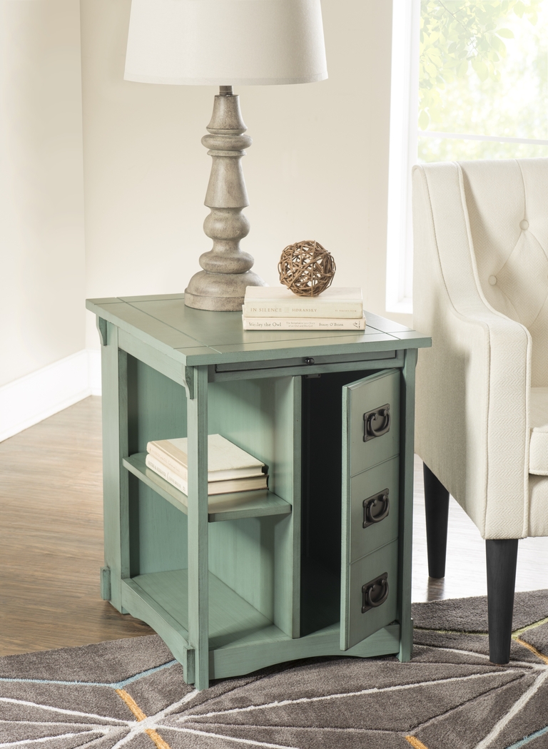 Ketura Teal End Table - Thumbnail - Image 6