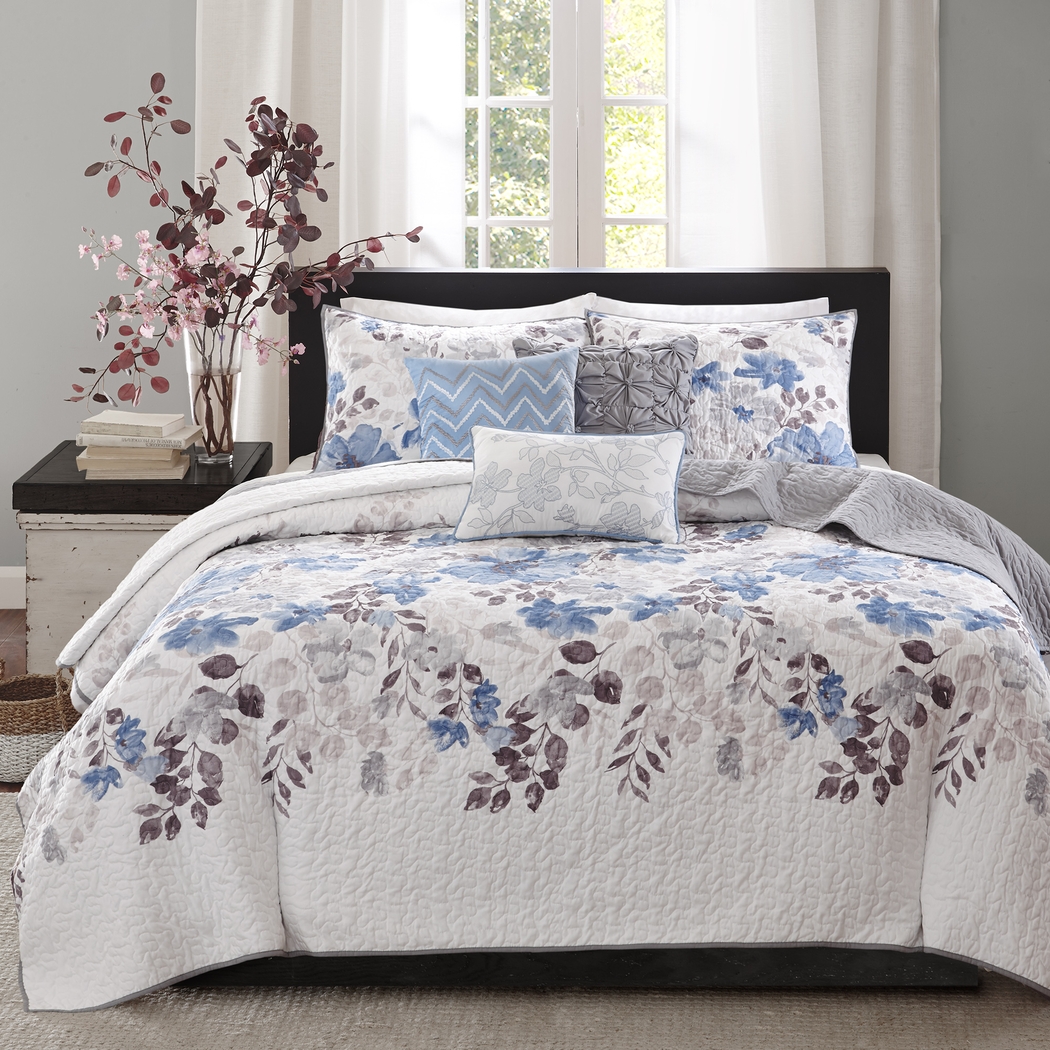 Keudel Blue 6 Pc King/California King Coverlet Set - Thumbnail - Image 2