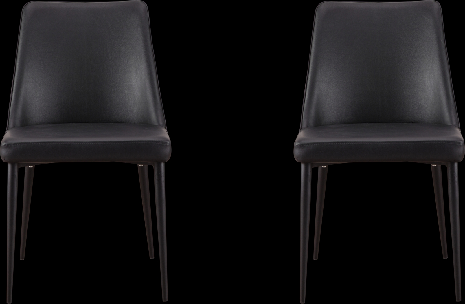 Khett Black Side Chair, Set of 2 - Thumbnail - Image 1