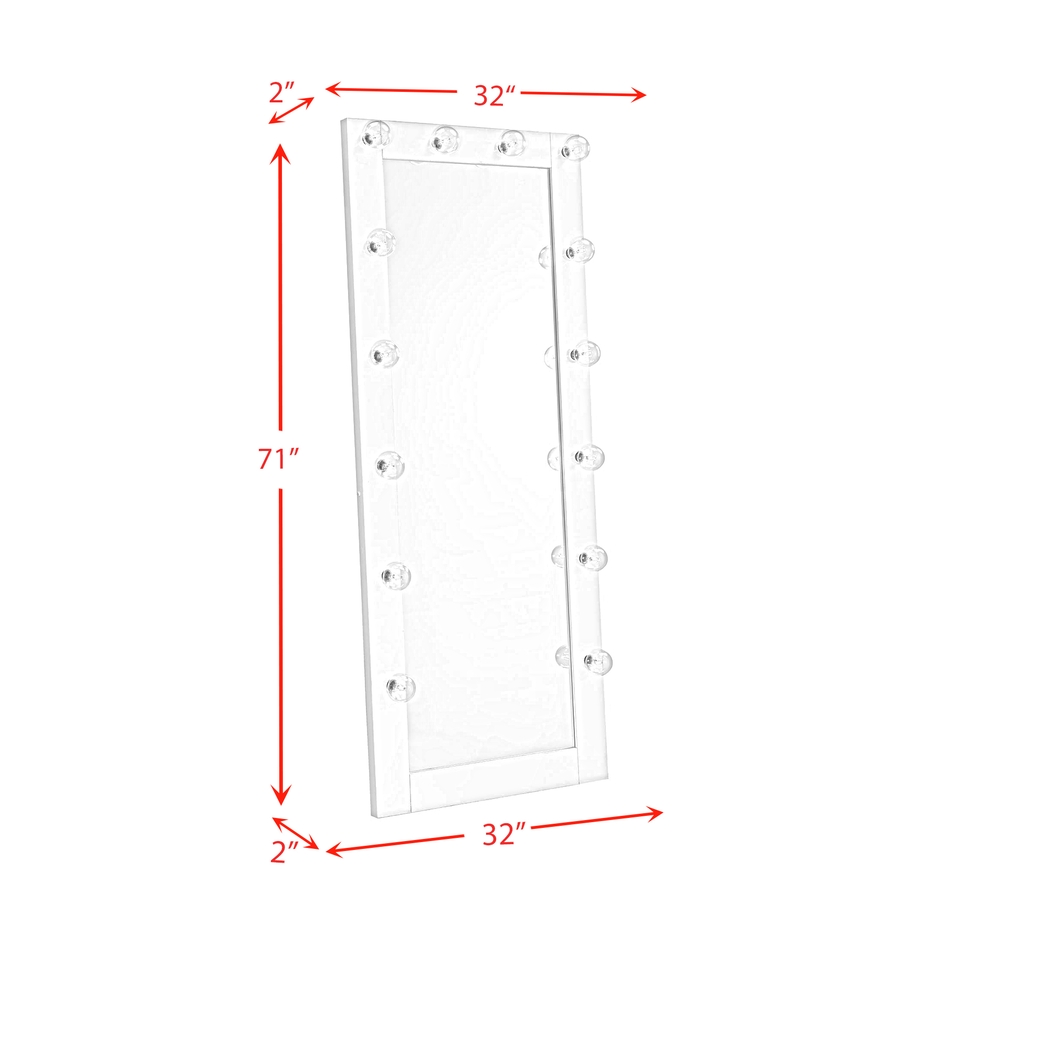 Khnem White Floor Mirror - Thumbnail - Image 4