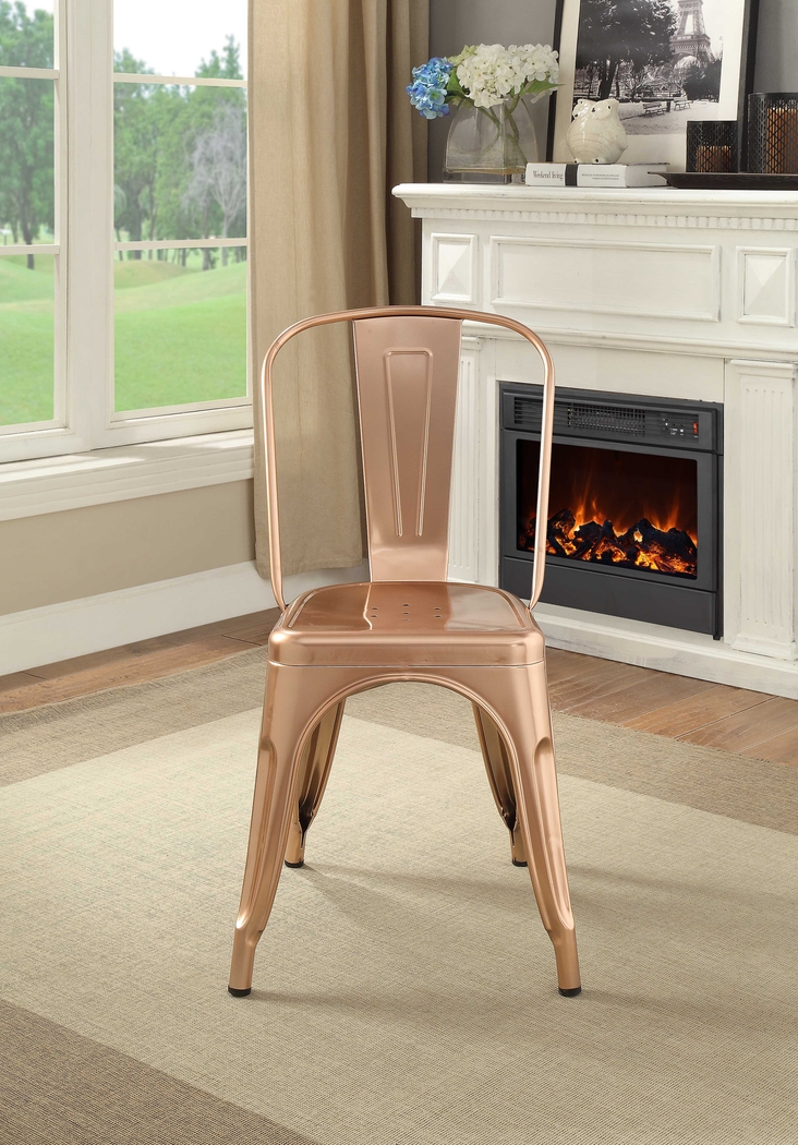 Kibbe Rose Gold Side Chair (Set of 2) - Thumbnail - Image 3