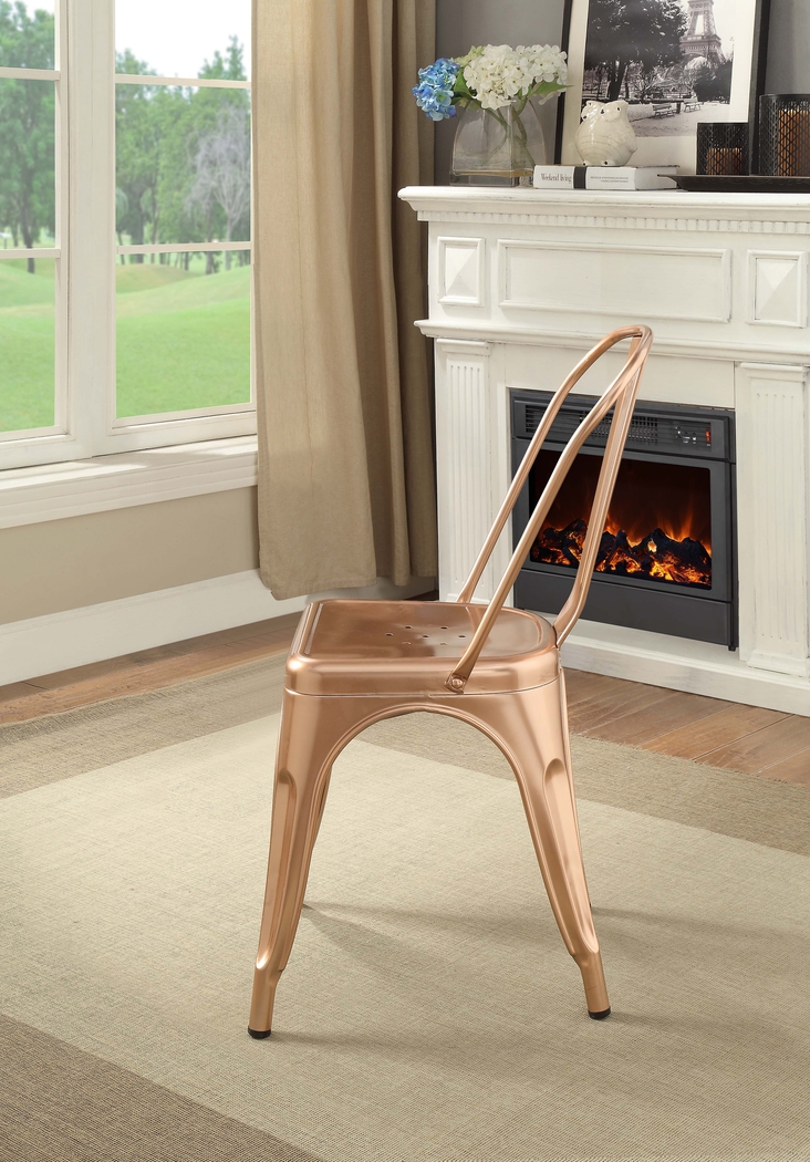 Kibbe Rose Gold Side Chair (Set of 2) - Thumbnail - Image 4