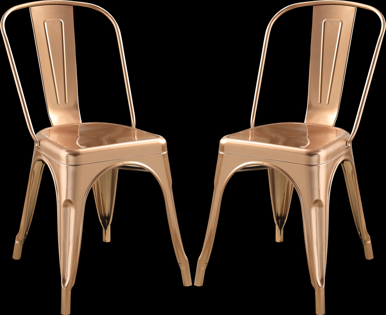 Kibbe Rose Gold Side Chair (Set of 2) - Thumbnail - Image 1