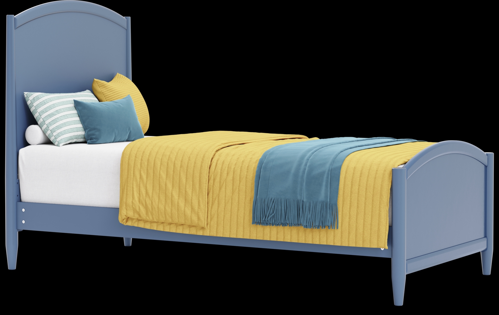 Kids Modern Colors Slate Blue Twin XL Panel Bed - Thumbnail - Image 1