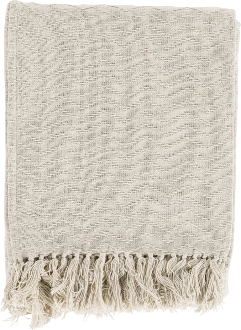 Kidan Ivory Throw Blanket - Thumbnail - Image 1