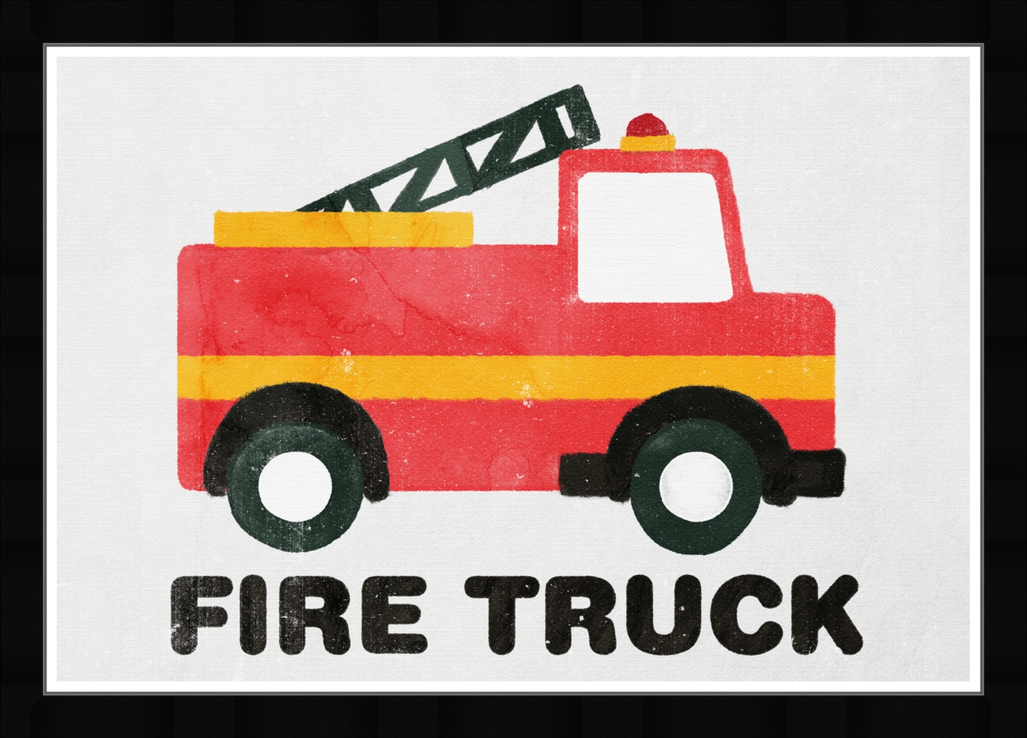 Kids A Little Fire Truck Red Wall Art - Thumbnail - Image 1