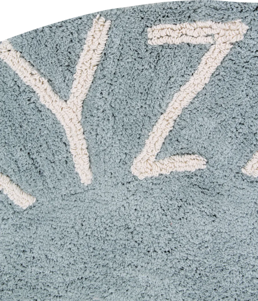 Kids ABCs Blue 5' Machine Washable Round Rug - Thumbnail - Image 5