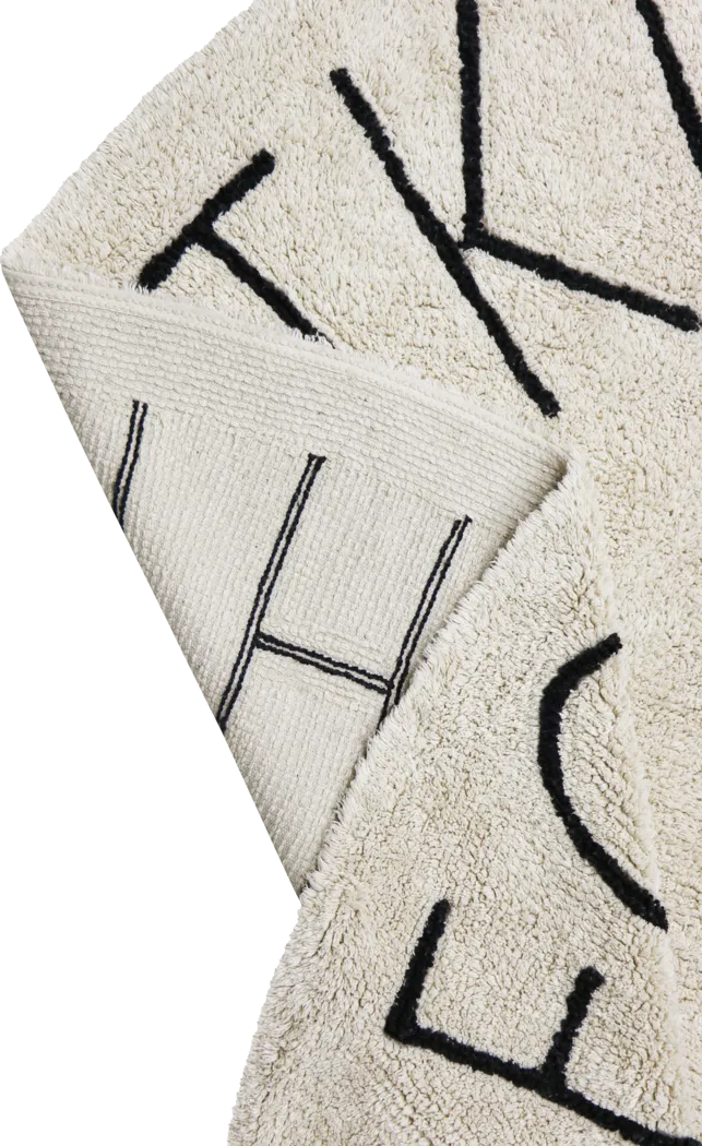 Kids ABCs Natural 6'7 Machine Washable Round Rug - Thumbnail - Image 5