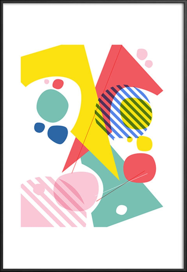 Kids Abstract Pop I White Metal Framed Print - Thumbnail - Image 1