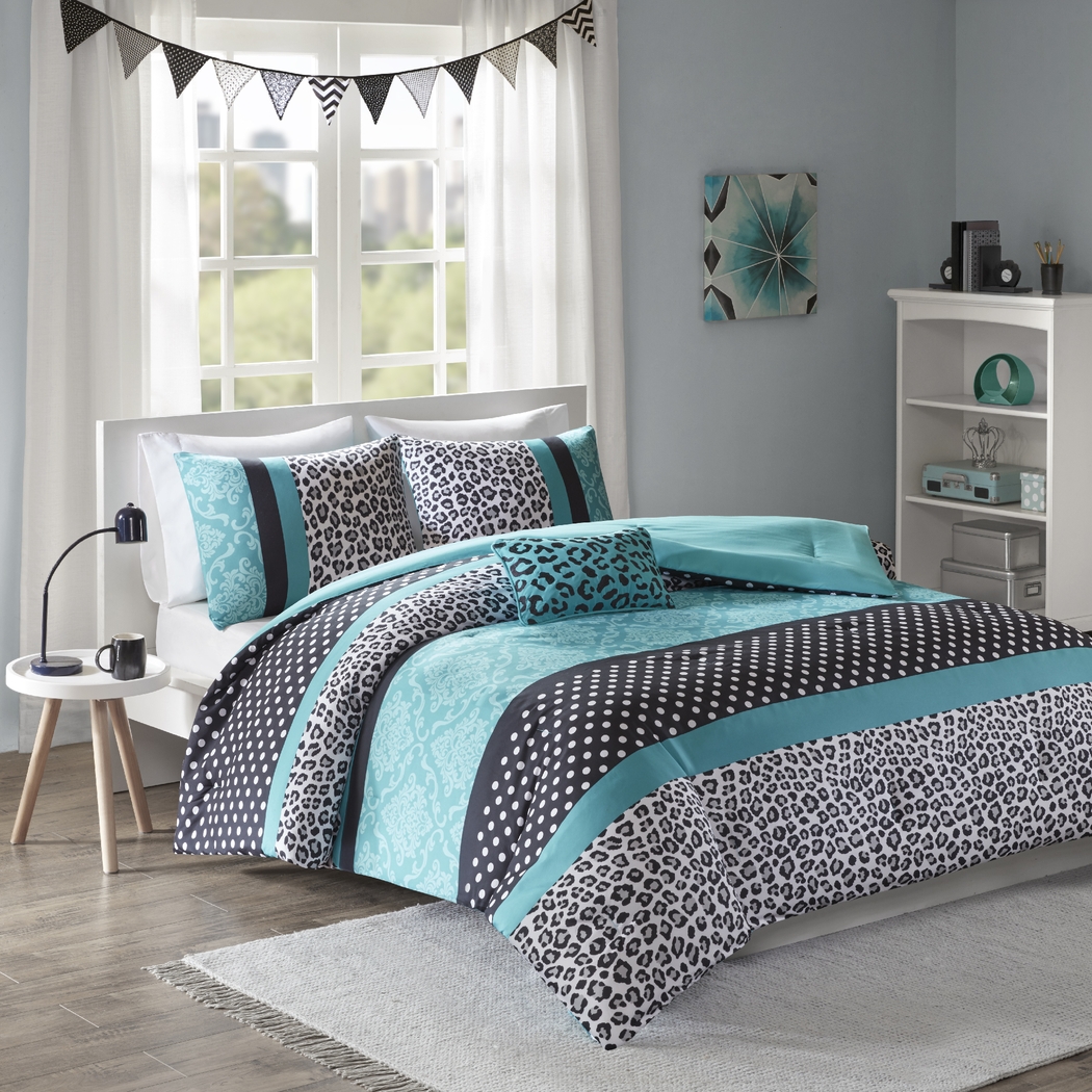Kids Adrastea Teal Full/Queen Comforter Set - Thumbnail - Image 1