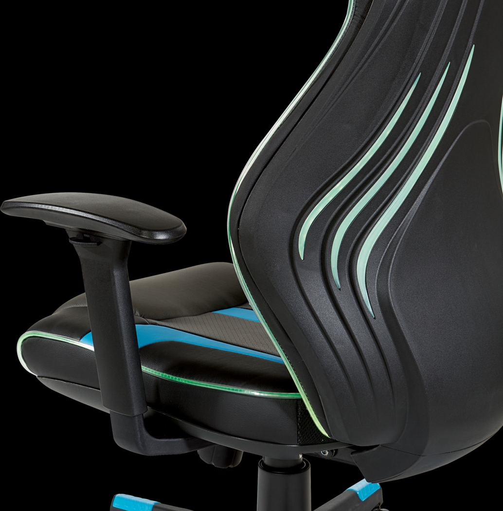 Kids Aeryn Black/Blue LED Gaming Chair - Thumbnail - Image 2