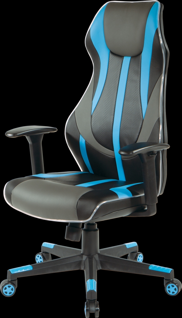 Kids Aeryn Black/Blue LED Gaming Chair - Thumbnail - Image 12