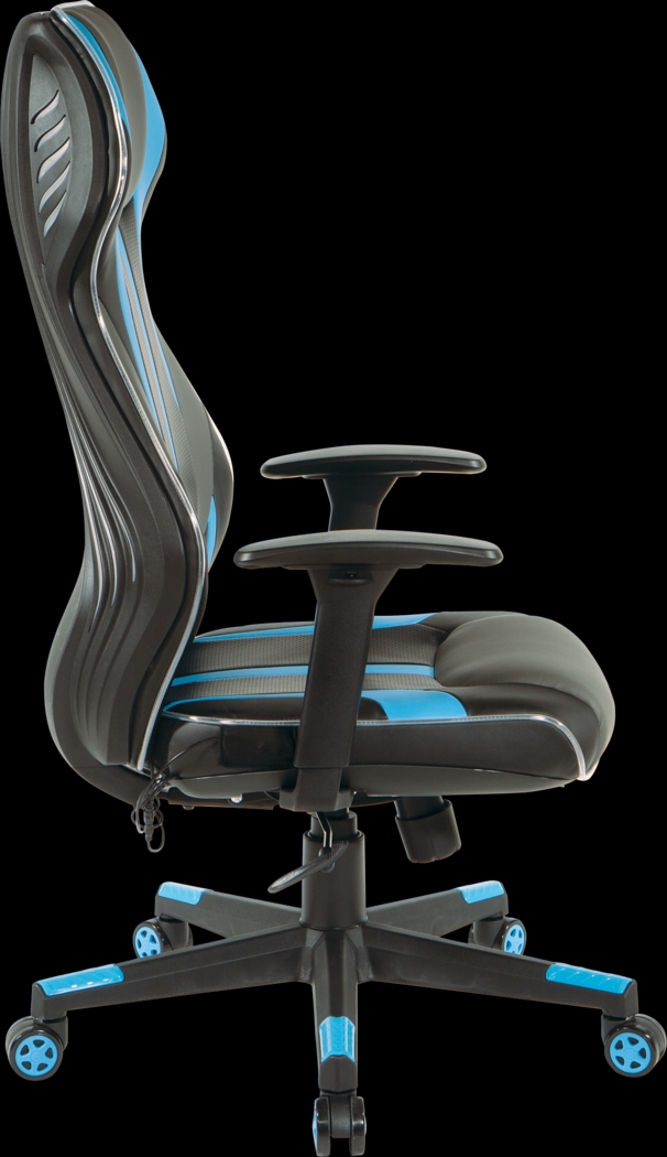 Kids Aeryn Black/Blue LED Gaming Chair - Thumbnail - Image 16