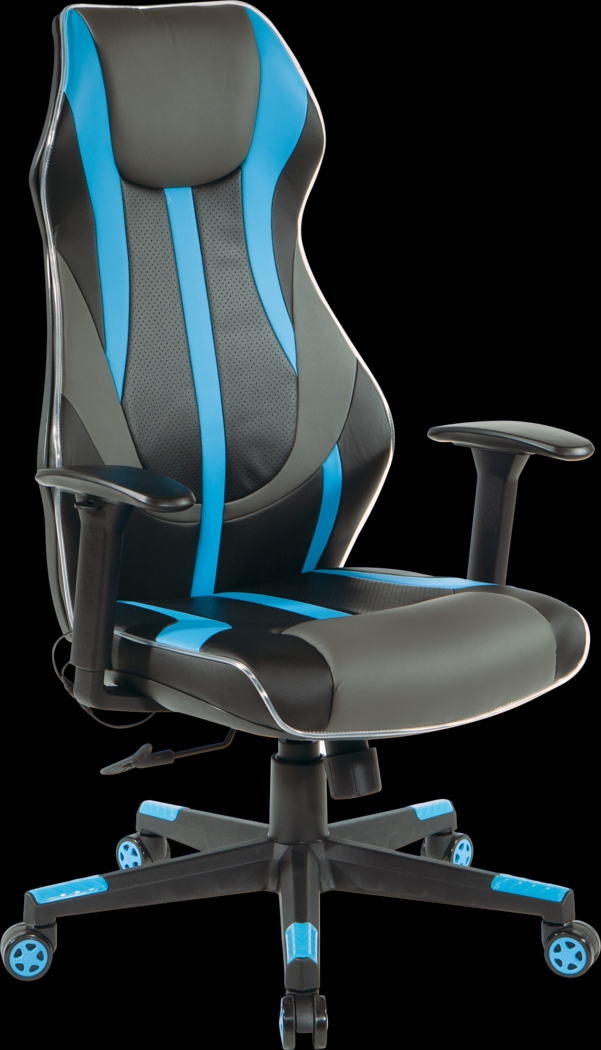 Kids Aeryn Black/Blue LED Gaming Chair - Thumbnail - Image 1