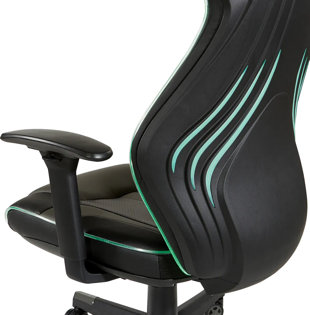 Kids Aeryn Black/Gray LED Gaming Chair - Thumbnail - Image 12