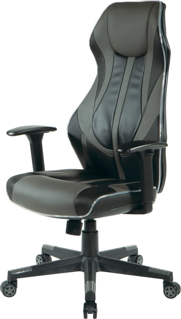 Kids Aeryn Black/Gray LED Gaming Chair - Thumbnail - Image 6