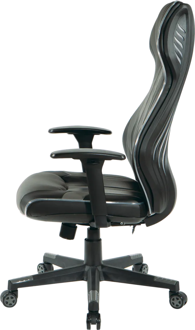 Kids Aeryn Black/Gray LED Gaming Chair - Thumbnail - Image 10