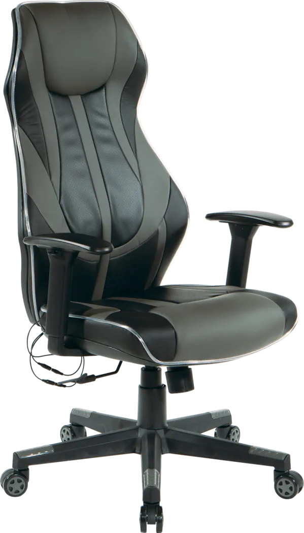 Kids Aeryn Black/Gray LED Gaming Chair - Thumbnail - Image 1