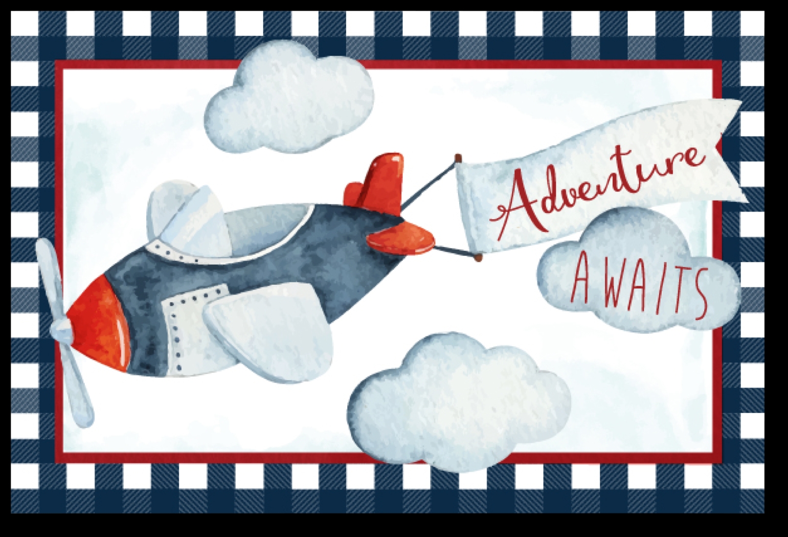Kids Airplane Adventures II White Artwork - Thumbnail - Image 1