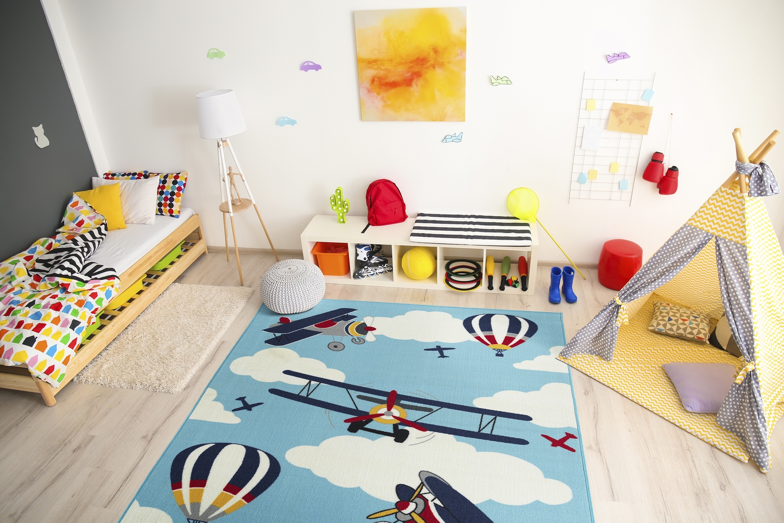 Kids Alburger Blue 5' x 7' Rug - Thumbnail - Image 2