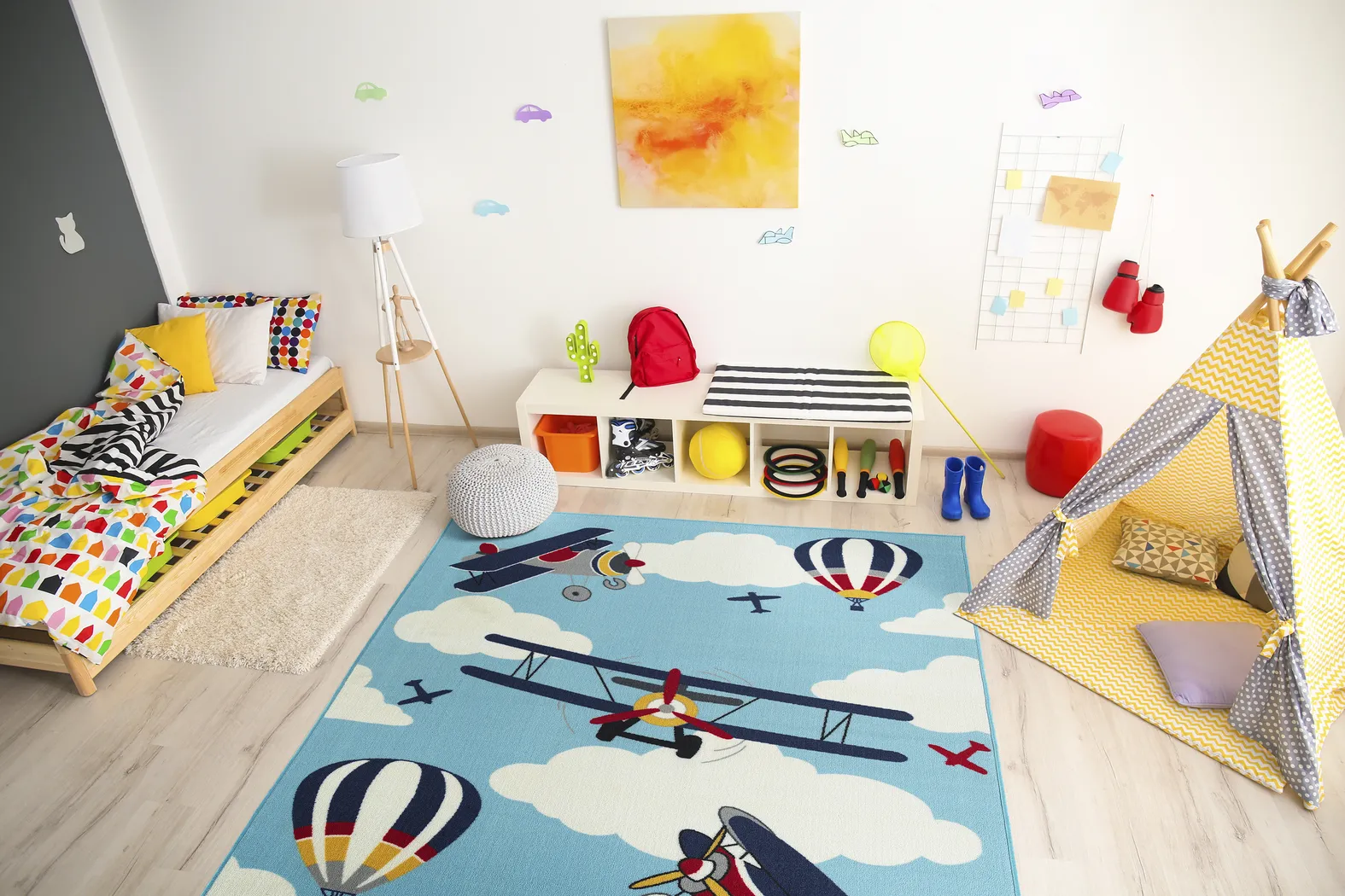 Kids Alburger Blue 7' x 9' Rug - Thumbnail - Image 2