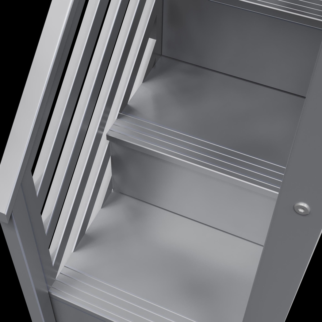 Kids Alejo Gray Twin/Twin Low Bunk Bed with Staircase - Thumbnail - Image 5